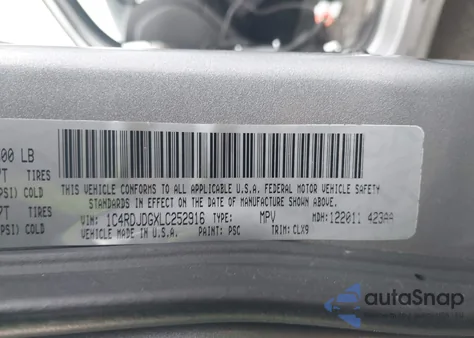 2020 Dodge Durango Gt Plus Awd from USA, damaged, VIN 1C4RDJDGXLC252916